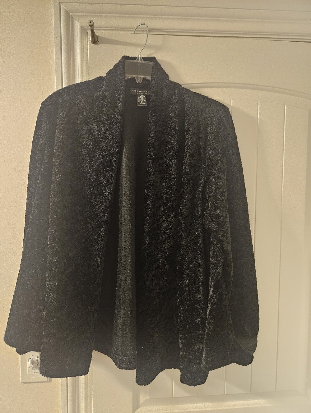 Connected Woman Black Cozy Faux Fur Open-Front Jacket Size 1Xo